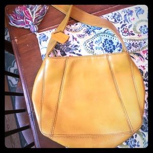 Vintage Coach Purse 0517 Mustard Leather
